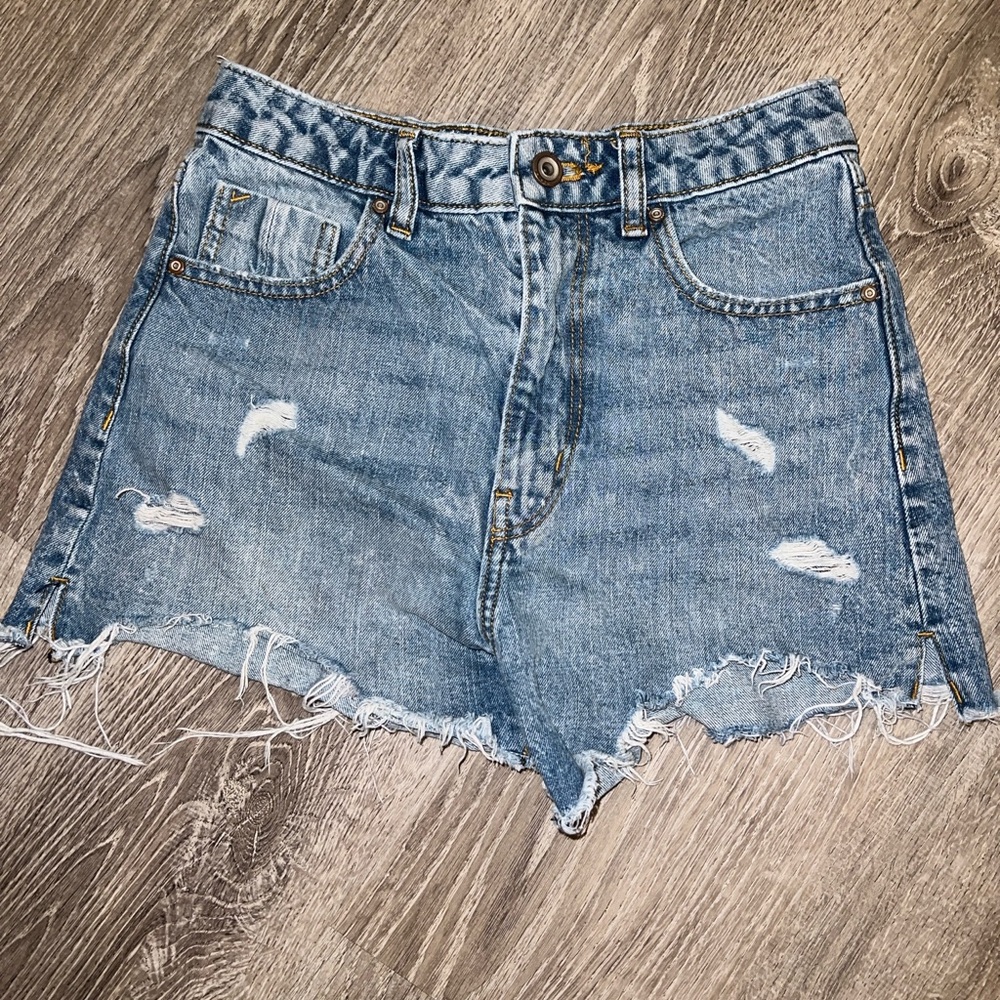 Zara Distressed Denim Shorts